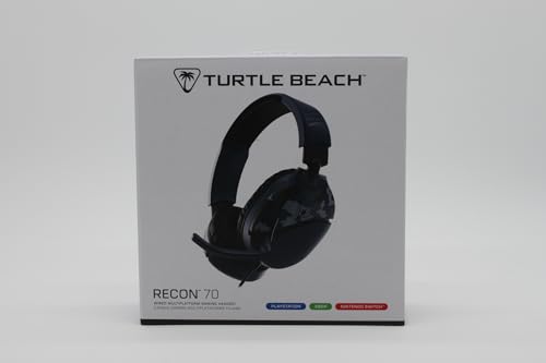 Turtle Beach Recon 70 Multiplatform Gaming Headset for PS5, PS4, Xbox Series X|S, Xbox One, Nintendo Switch, PC & Mobile w/3.5mm Wired Connection - Flip-to-Mute Mic, 40mm Speakers, Lightweight-Black