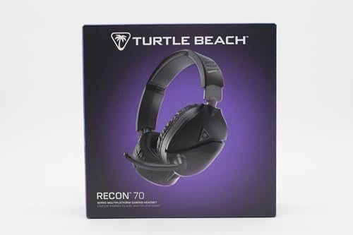 Turtle Beach Recon 70 Multiplatform Gaming Headset for PS5, PS4, Xbox Series X|S, Xbox One, Nintendo Switch, PC & Mobile w/3.5mm Wired Connection - Flip-to-Mute Mic, 40mm Speakers, Lightweight-Black