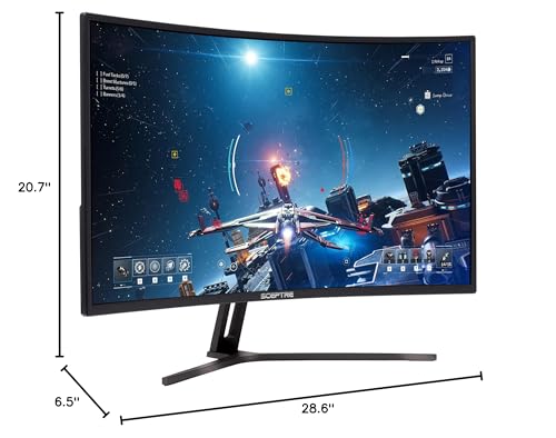 Sceptre 32-inch Curved Gaming Monitor Overdrive up to 240Hz DisplayPort 165Hz 144Hz HDMI AMD FreeSync Build-in Speakers, Machine Black (C325B-185RD)