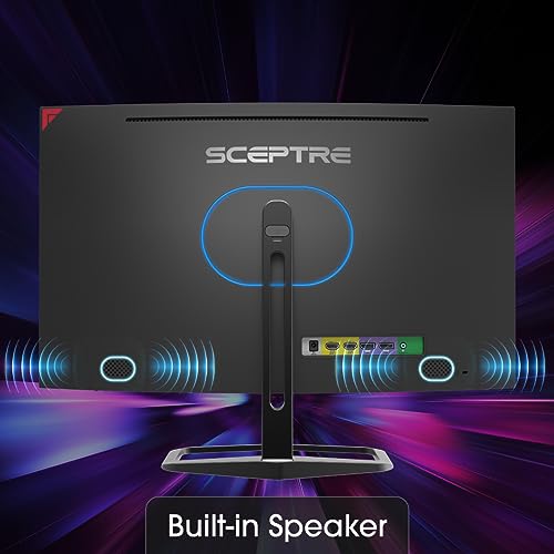 Sceptre Curved 24.5-inch Gaming Monitor up to 240Hz 1080p R1500 1ms DisplayPort x2 HDMI x2 Blue Light Shift Build-in Speakers, Machine Black 2023 (C255B-FWT240)