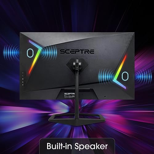 Sceptre Curved 24.5-inch Gaming Monitor up to 240Hz 1080p R1500 1ms DisplayPort x2 HDMI x2 Blue Light Shift Build-in Speakers, Machine Black 2023 (C255B-FWT240)