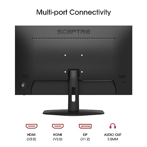 Sceptre New 27-inch Gaming Monitor 100Hz 1ms DisplayPort HDMI x2 100% sRGB AMD FreeSync Build-in Speakers, Eye Care Frameless Machine Black 2024 (E275W-FW100T)