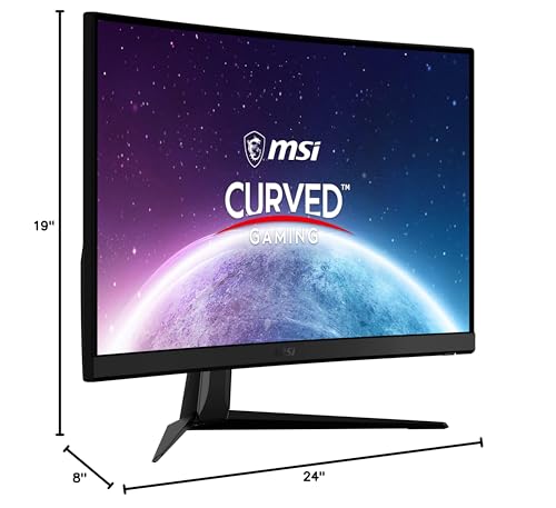 MSI G27C4X 27" Curved Gaming Monitor, 1920 x 1080 (FHD), 1ms, 250Hz, FreeSync, HDMI, DisplayPort, Anti-Flicker, Anti-Glare, HDR Ready,Black