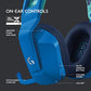 Logitech G733 LIGHTSPEED Wireless Gaming Headset with suspension headband, LIGHTSYNC RGB, Blue VO!CE mic technology and PRO-G audio drivers - White