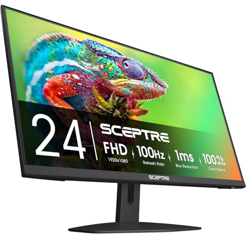 Sceptre New 27-inch Gaming Monitor 100Hz 1ms DisplayPort HDMI x2 100% sRGB AMD FreeSync Build-in Speakers, Eye Care Frameless Machine Black 2024 (E275W-FW100T)