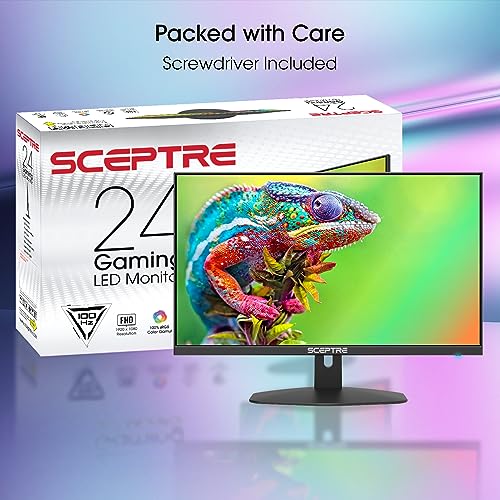 Sceptre New 27-inch Gaming Monitor 100Hz 1ms DisplayPort HDMI x2 100% sRGB AMD FreeSync Build-in Speakers, Eye Care Frameless Machine Black 2024 (E275W-FW100T)