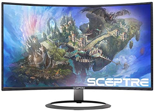 Sceptre 32-inch Curved Gaming Monitor Overdrive up to 240Hz DisplayPort 165Hz 144Hz HDMI AMD FreeSync Build-in Speakers, Machine Black (C325B-185RD)