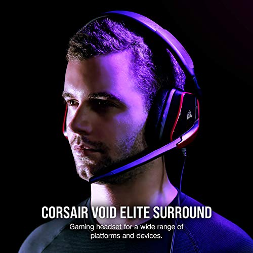 Corsair VOID RGB ELITE Wireless Gaming Headset - 7.1 Surround Sound - Discord Certified - iCUE Compatible - PC, Mac, PS5, PS4 - White