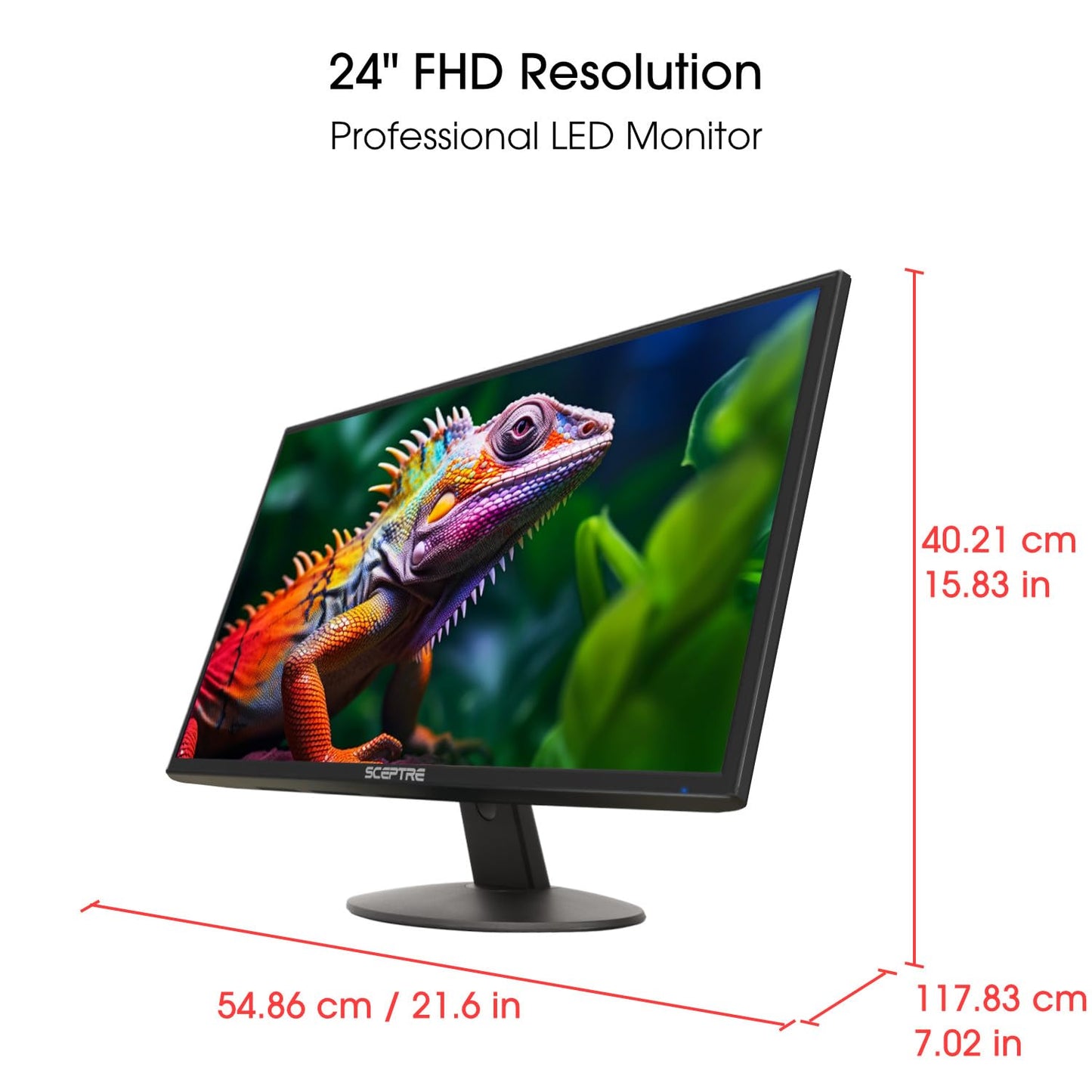 Sceptre New 27-inch Gaming Monitor 100Hz 1ms DisplayPort HDMI x2 100% sRGB AMD FreeSync Build-in Speakers, Eye Care Frameless Machine Black 2024 (E275W-FW100T)