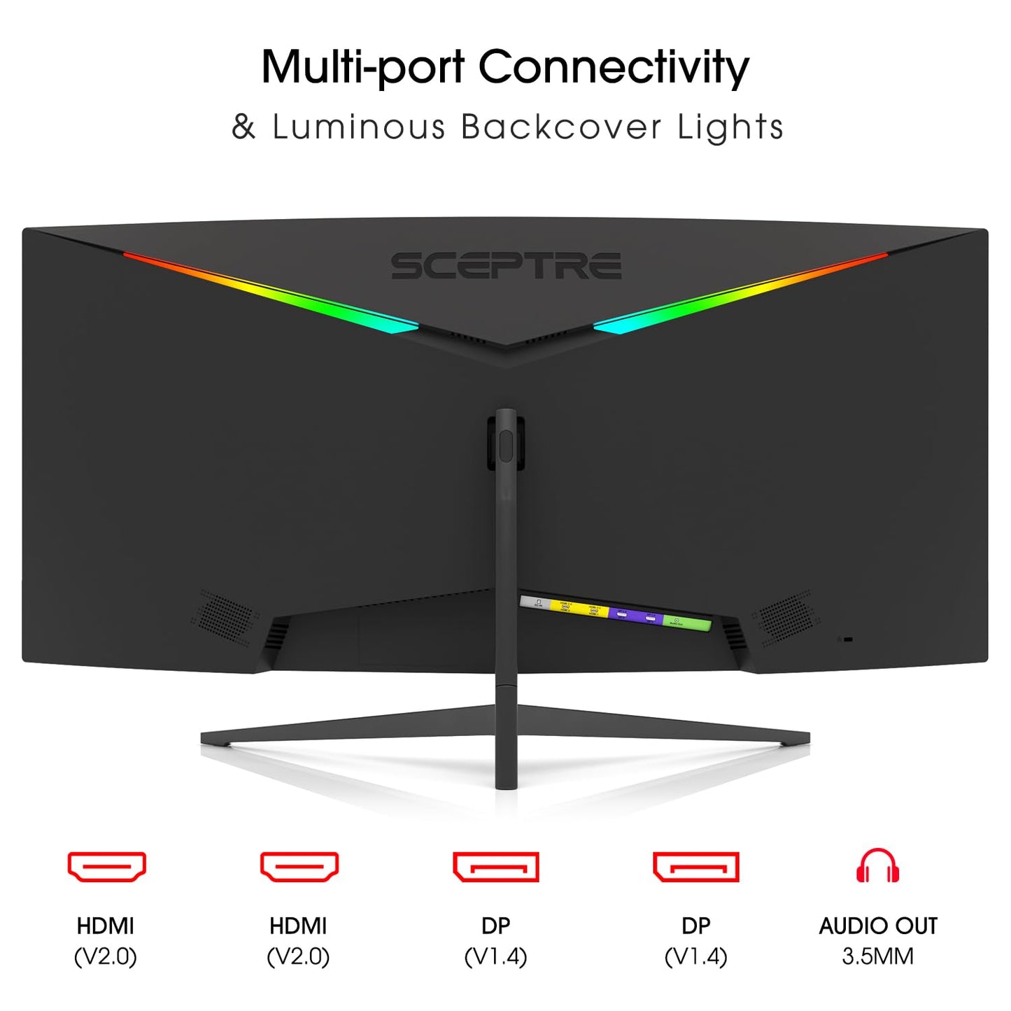 Sceptre Curved 24.5-inch Gaming Monitor up to 240Hz 1080p R1500 1ms DisplayPort x2 HDMI x2 Blue Light Shift Build-in Speakers, Machine Black 2023 (C255B-FWT240)