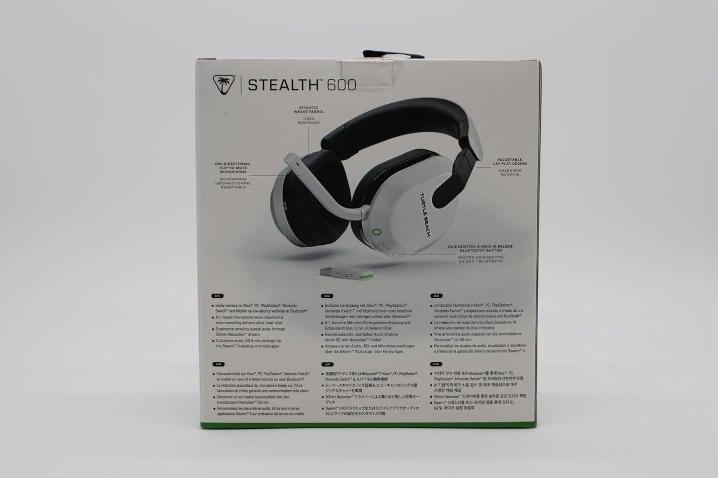 Turtle Beach Stealth 600 Gen 3 Wireless Multiplatform Amplified Gaming Headset for Xbox Series X|S, Xbox One, PC, PS5, PS4, Mobile – Bluetooth, 80-Hr Battery, AI Noise-Cancelling Mic – White