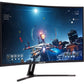 Sceptre 32-inch Curved Gaming Monitor Overdrive up to 240Hz DisplayPort 165Hz 144Hz HDMI AMD FreeSync Build-in Speakers, Machine Black (C325B-185RD)