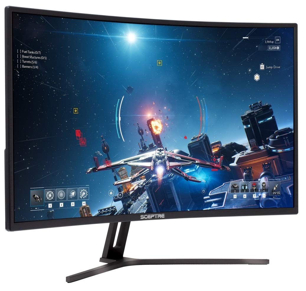 Sceptre 32-inch Curved Gaming Monitor Overdrive up to 240Hz DisplayPort 165Hz 144Hz HDMI AMD FreeSync Build-in Speakers, Machine Black (C325B-185RD)