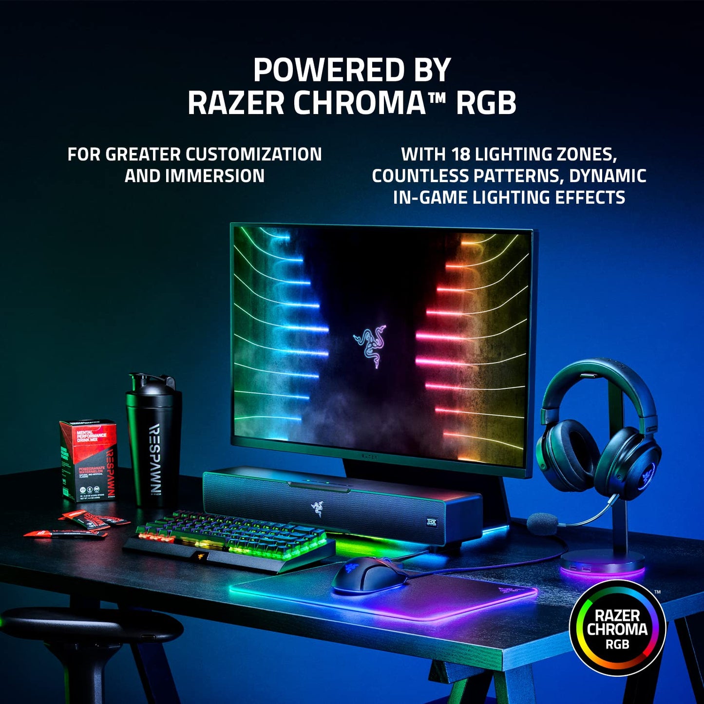 Razer Leviathan V2 X PC Soundbar with Full-Range Drivers - Compact Design - Chroma RGB - USB Type C Power and Audio Delivery - Bluetooth 5.0 - for PC, Laptop, Smartphones, Tablets & Nintendo Switch