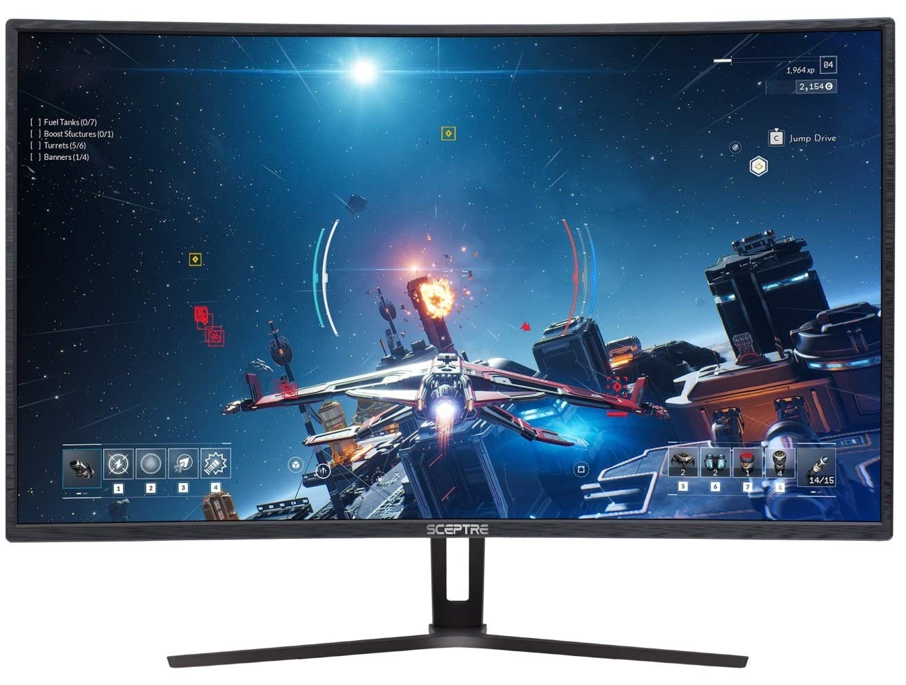 Sceptre 32-inch Curved Gaming Monitor Overdrive up to 240Hz DisplayPort 165Hz 144Hz HDMI AMD FreeSync Build-in Speakers, Machine Black (C325B-185RD)