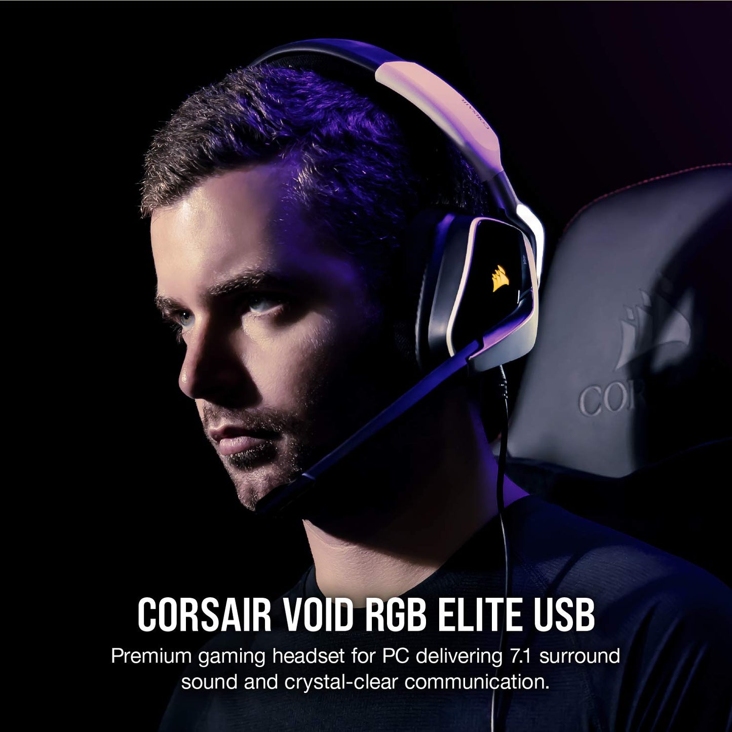 Corsair VOID RGB ELITE Wireless Gaming Headset - 7.1 Surround Sound - Discord Certified - iCUE Compatible - PC, Mac, PS5, PS4 - White