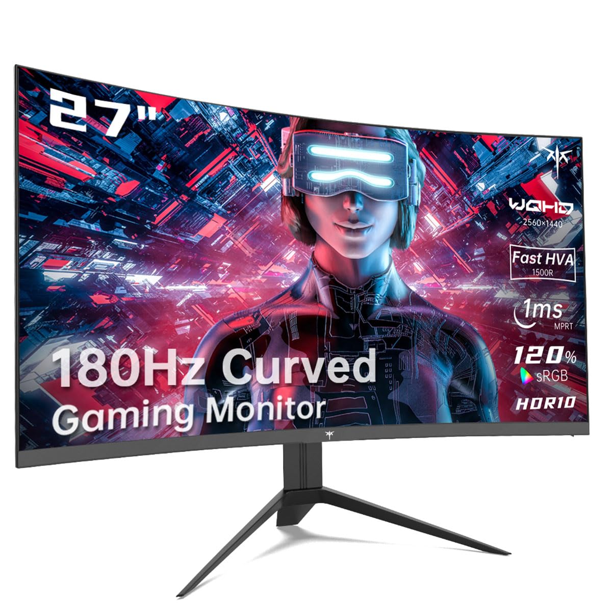 KTC 27 Inch QHD Computer Monitor, 2K 100Hz IPS Gaming Monitor, 1440P Frameless Eye Care PC Office Monitor with HDMI/DP, FreeSync & G-Sync, HDR10, VESA, Tilt Adjustable