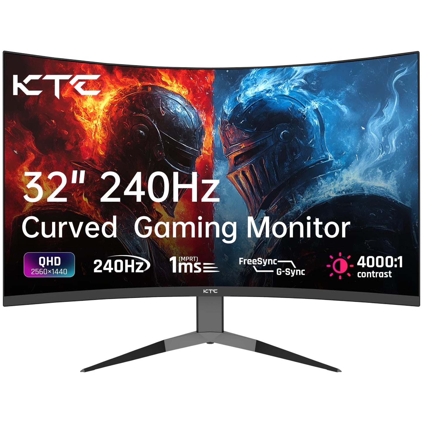 KTC 27 inch 4K 144Hz Gaming Monitor, UHD 3840 x 2160 IPS Computer PC Monitor, FreeSync & G-Sync, HDR Support, 134% sRGB, HDMI/DisPlayPort/USB, Tilt Adjustable, VESA Mountable, H27P22