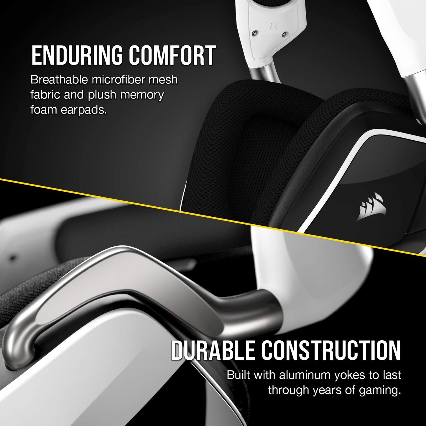 Corsair VOID RGB ELITE Wireless Gaming Headset - 7.1 Surround Sound - Discord Certified - iCUE Compatible - PC, Mac, PS5, PS4 - White