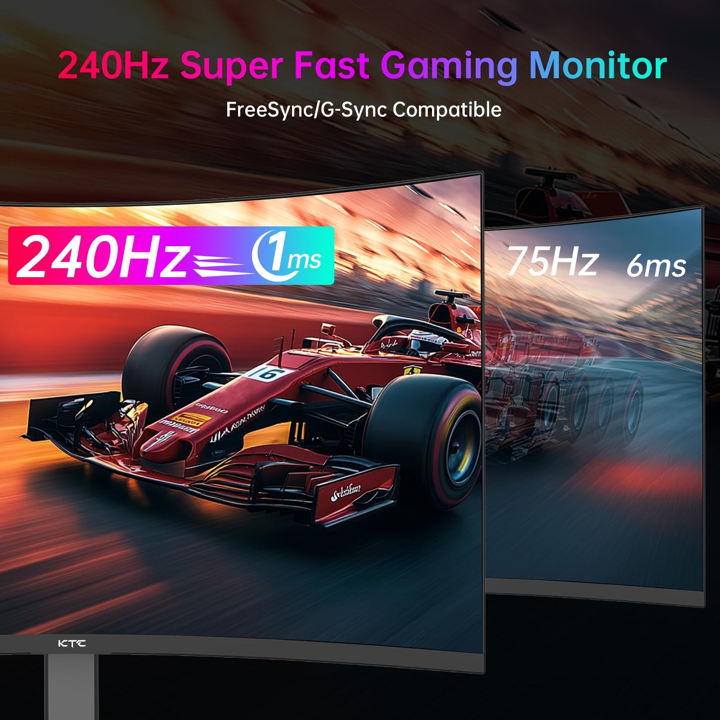 KTC 27 inch 4K 144Hz Gaming Monitor, UHD 3840 x 2160 IPS Computer PC Monitor, FreeSync & G-Sync, HDR Support, 134% sRGB, HDMI/DisPlayPort/USB, Tilt Adjustable, VESA Mountable, H27P22