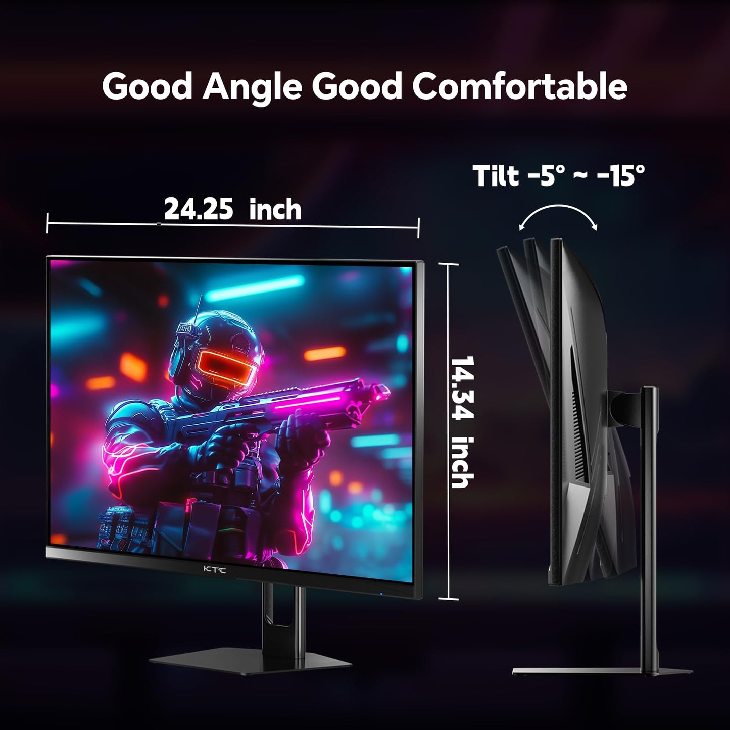 KTC 27 inch 4K 144Hz Gaming Monitor, UHD 3840 x 2160 IPS Computer PC Monitor, FreeSync & G-Sync, HDR Support, 134% sRGB, HDMI/DisPlayPort/USB, Tilt Adjustable, VESA Mountable, H27P22