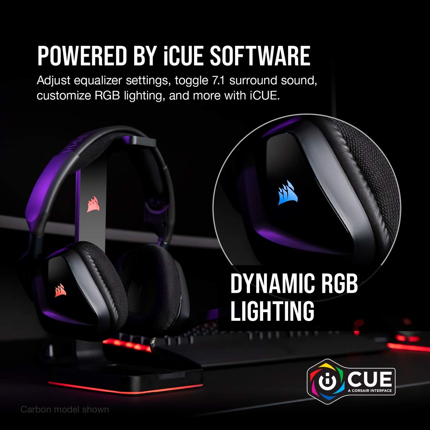 Corsair VOID RGB ELITE Wireless Gaming Headset - 7.1 Surround Sound - Discord Certified - iCUE Compatible - PC, Mac, PS5, PS4 - White