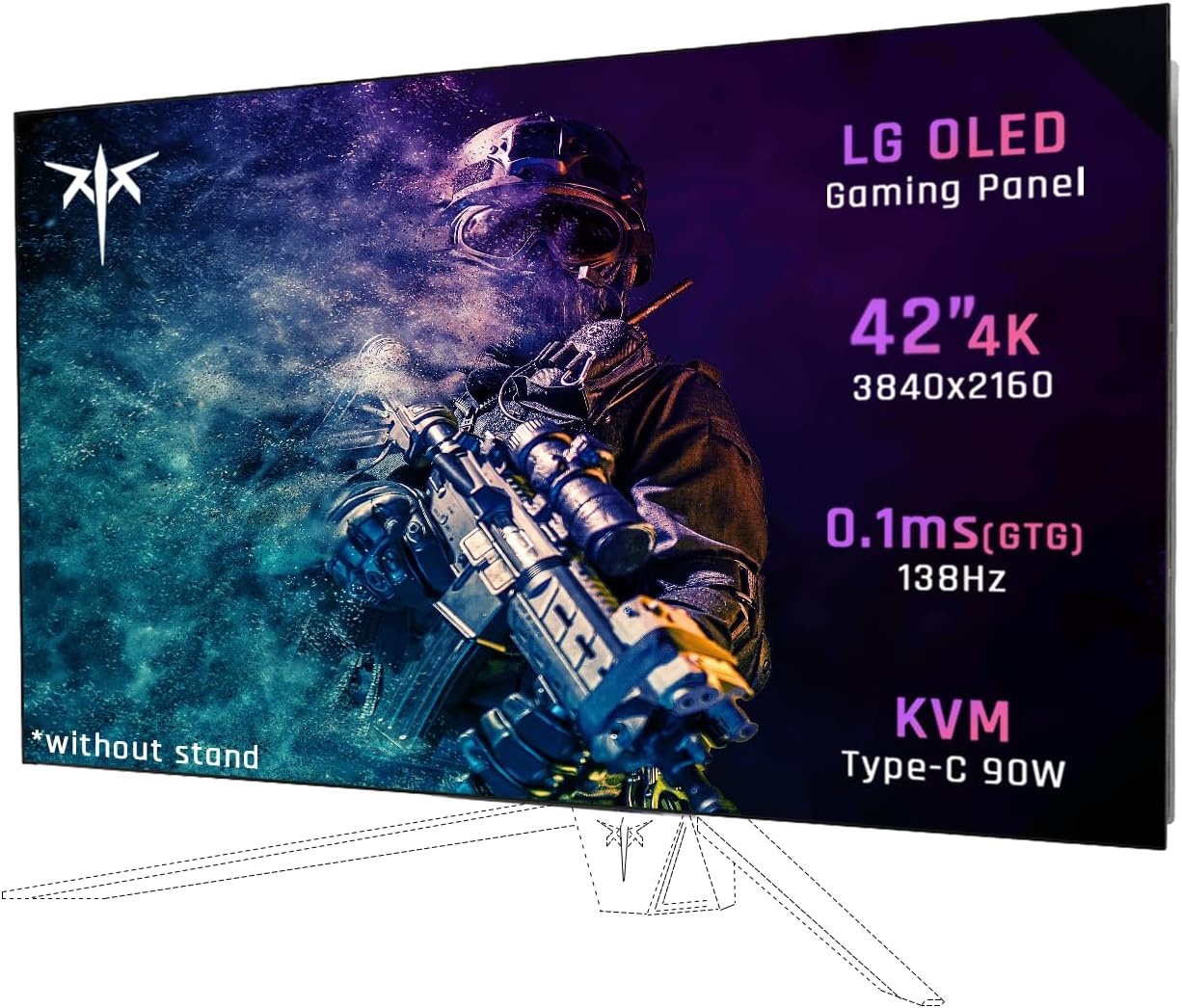 KTC 42 Inch 4K OLED Gaming Monitor, 3840x2160 UHD White Monitor, 138Hz, 0.1ms(GTG), DP1.4, HDMI2.1, USB3.0, 90W USB Type-C Reverse Charging, 2 * 8W Built-in Speakers, HDR, VESA, G42P5