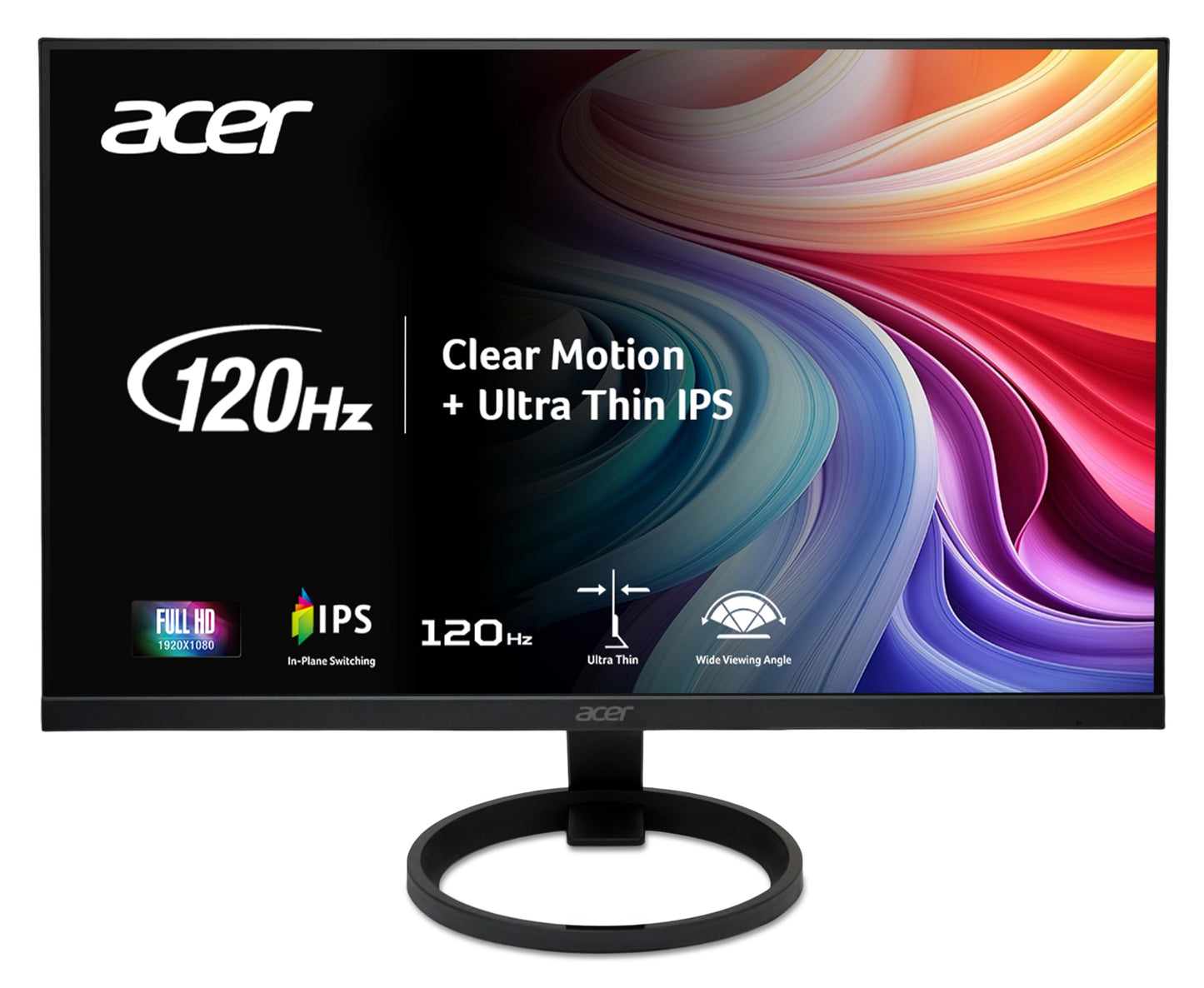 Acer R270 G0bi 27" IPS Full HD (1920 x 1080) Ultra-Thin Gaming Office Monitor | Adaptive-Sync Support (FreeSync Compatible) | Up to 120Hz Refresh | 1ms (VRB) | 99% sRGB | Tilt | HDMI & VGA Ports