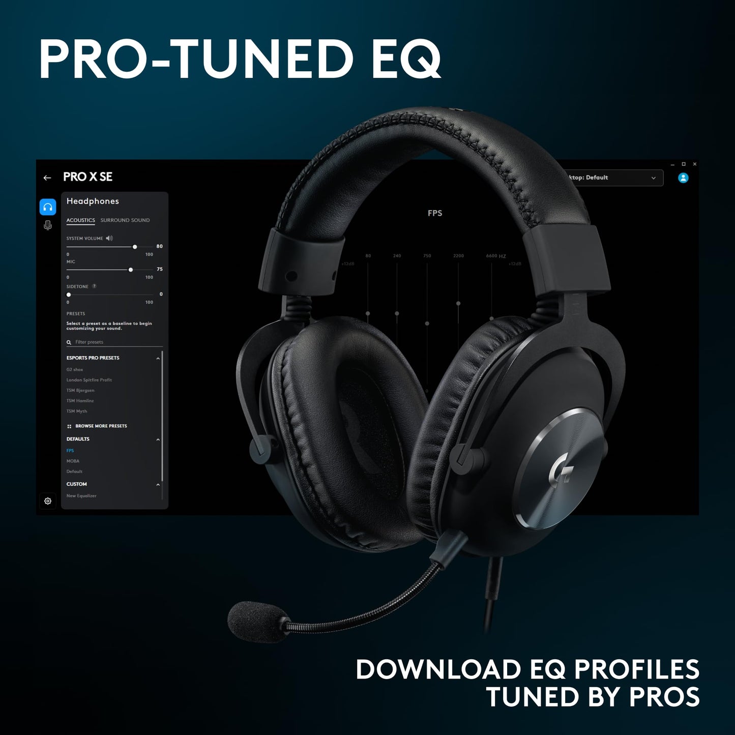 Logitech G Pro X SE Wired Gaming Headset: Blue VO!CE Detachable Boom Mic, DTS 7.1, 50 mm Drivers, USB/3.5mm Aux, USB DAC Included, for PC, Xbox, PS5, PS4 - Black - G Pro X SE Wired Gaming Headset