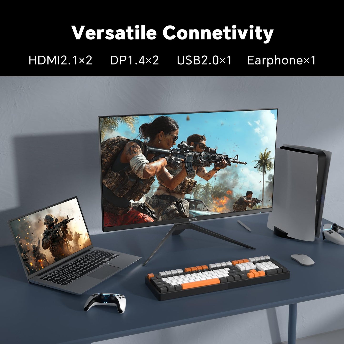 KTC 27 inch 4K 144Hz Gaming Monitor, UHD 3840 x 2160 IPS Computer PC Monitor, FreeSync & G-Sync, HDR Support, 134% sRGB, HDMI/DisPlayPort/USB, Tilt Adjustable, VESA Mountable, H27P22