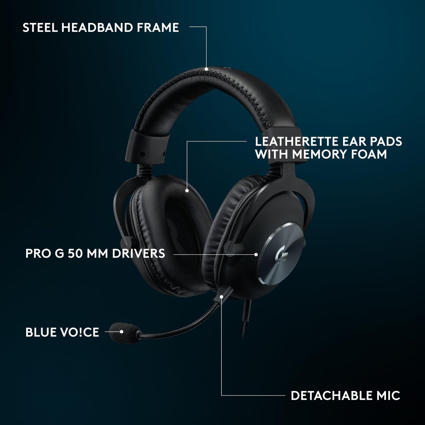 Logitech G Pro X SE Wired Gaming Headset: Blue VO!CE Detachable Boom Mic, DTS 7.1, 50 mm Drivers, USB/3.5mm Aux, USB DAC Included, for PC, Xbox, PS5, PS4 - Black - G Pro X SE Wired Gaming Headset