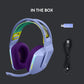 Logitech G733 LIGHTSPEED Wireless Gaming Headset with suspension headband, LIGHTSYNC RGB, Blue VO!CE mic technology and PRO-G audio drivers - White