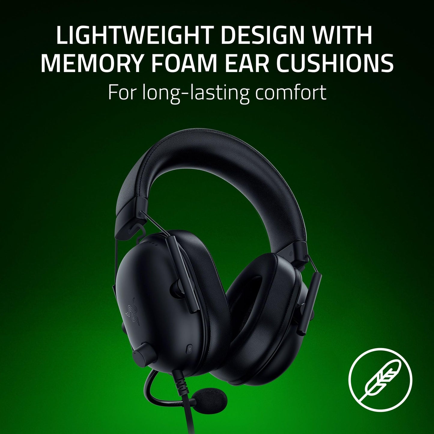 Razer BlackShark V2 X Gaming Headset: 7.1 Surround Sound - 50mm Drivers - Memory Foam Cushion - For PC, PS4, PS5, Switch - 3.5mm Audio Jack - Black