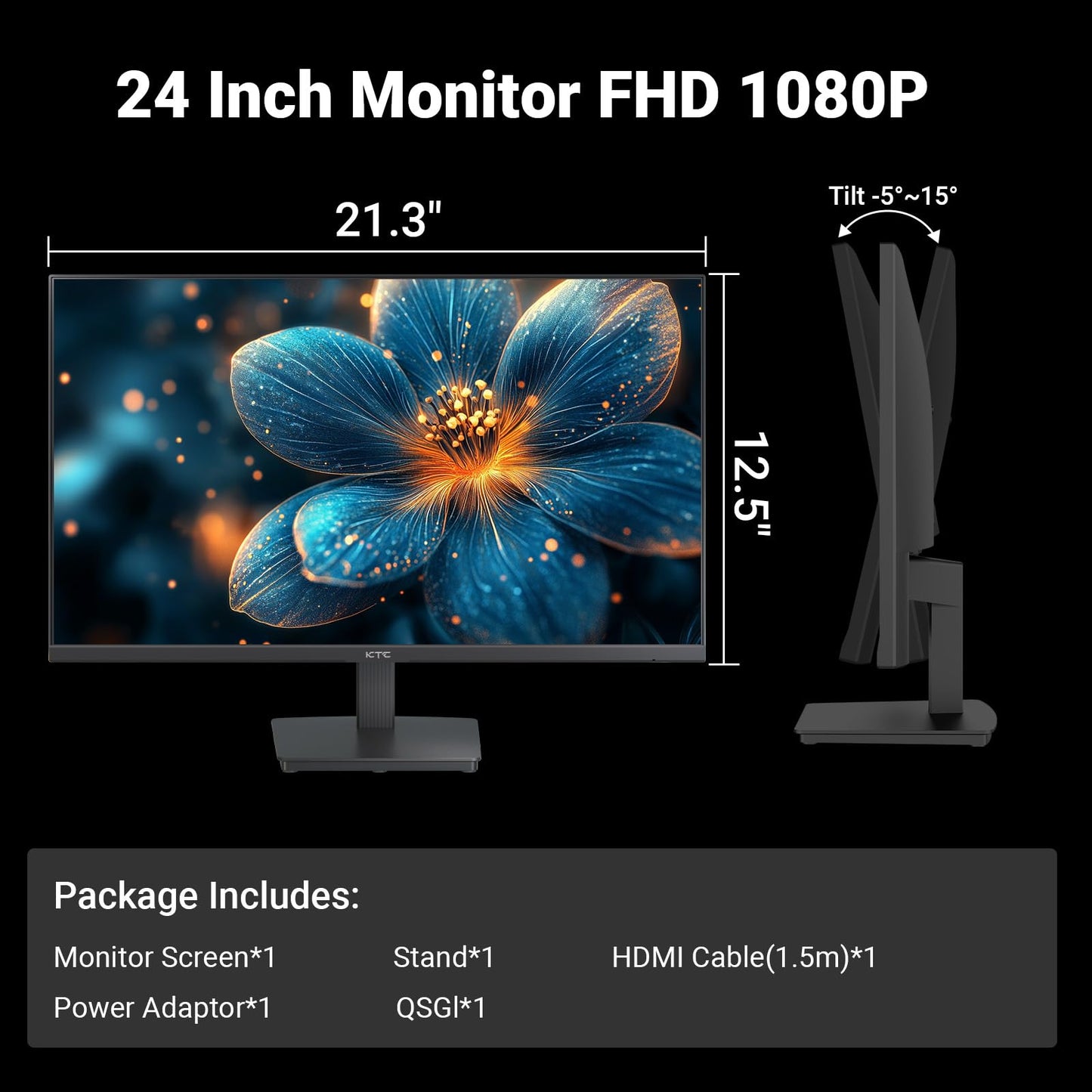 KTC 27 inch 4K 144Hz Gaming Monitor, UHD 3840 x 2160 IPS Computer PC Monitor, FreeSync & G-Sync, HDR Support, 134% sRGB, HDMI/DisPlayPort/USB, Tilt Adjustable, VESA Mountable, H27P22