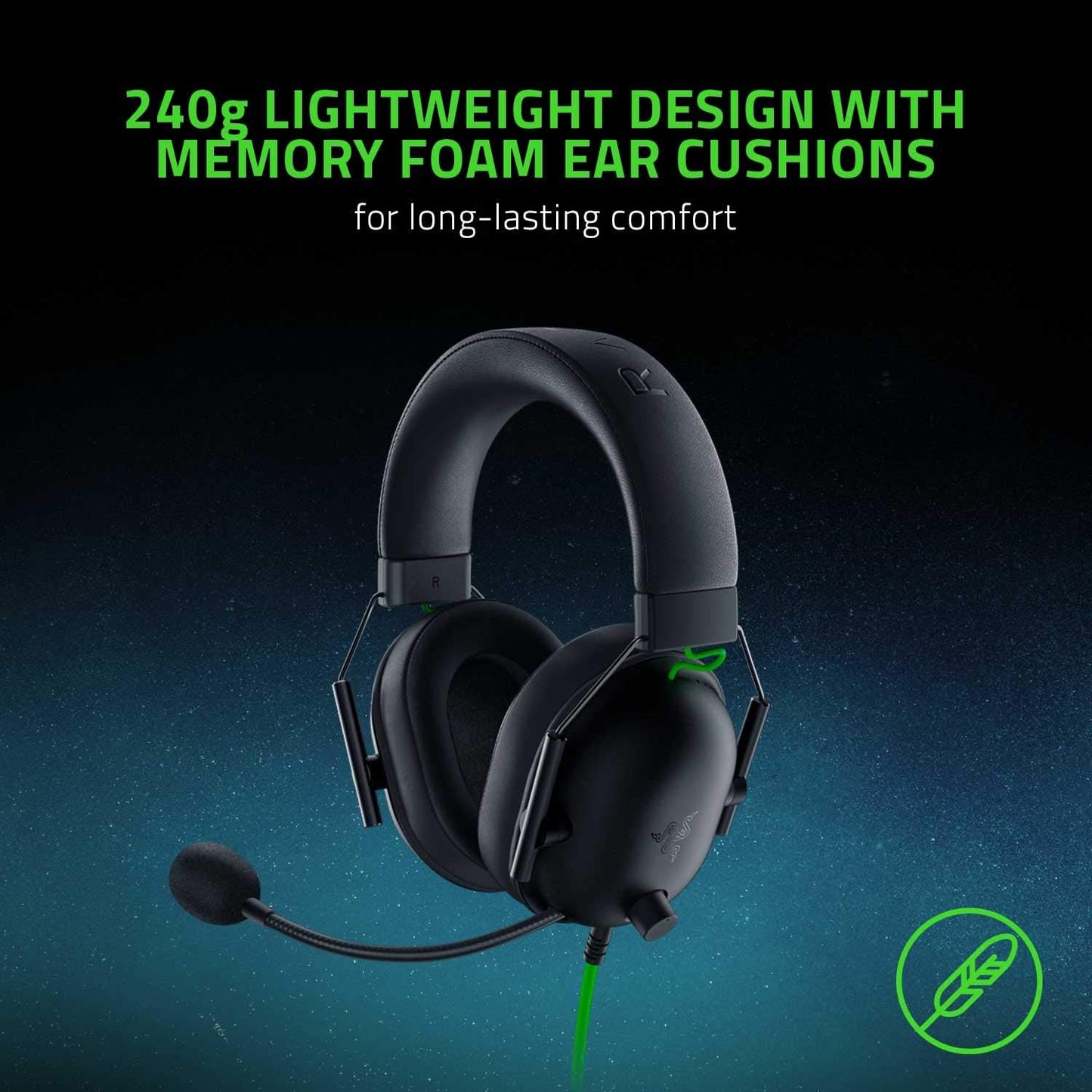 Razer BlackShark V2 X Gaming Headset: 7.1 Surround Sound - 50mm Drivers - Memory Foam Cushion - For PC, PS4, PS5, Switch - 3.5mm Audio Jack - Black