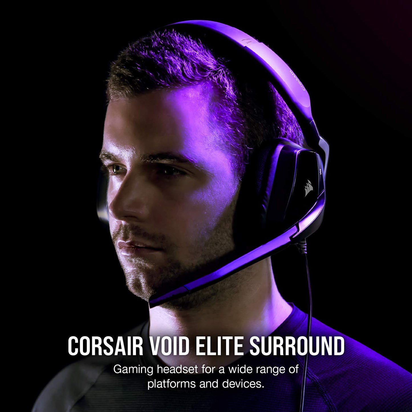 Corsair VOID RGB ELITE Wireless Gaming Headset - 7.1 Surround Sound - Discord Certified - iCUE Compatible - PC, Mac, PS5, PS4 - White