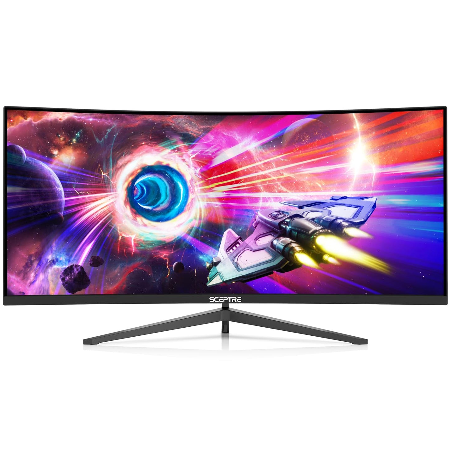 Sceptre Curved 24.5-inch Gaming Monitor up to 240Hz 1080p R1500 1ms DisplayPort x2 HDMI x2 Blue Light Shift Build-in Speakers, Machine Black 2023 (C255B-FWT240)