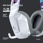 Logitech G733 LIGHTSPEED Wireless Gaming Headset with suspension headband, LIGHTSYNC RGB, Blue VO!CE mic technology and PRO-G audio drivers - White