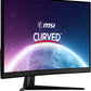 MSI G27C4X 27" Curved Gaming Monitor, 1920 x 1080 (FHD), 1ms, 250Hz, FreeSync, HDMI, DisplayPort, Anti-Flicker, Anti-Glare, HDR Ready,Black