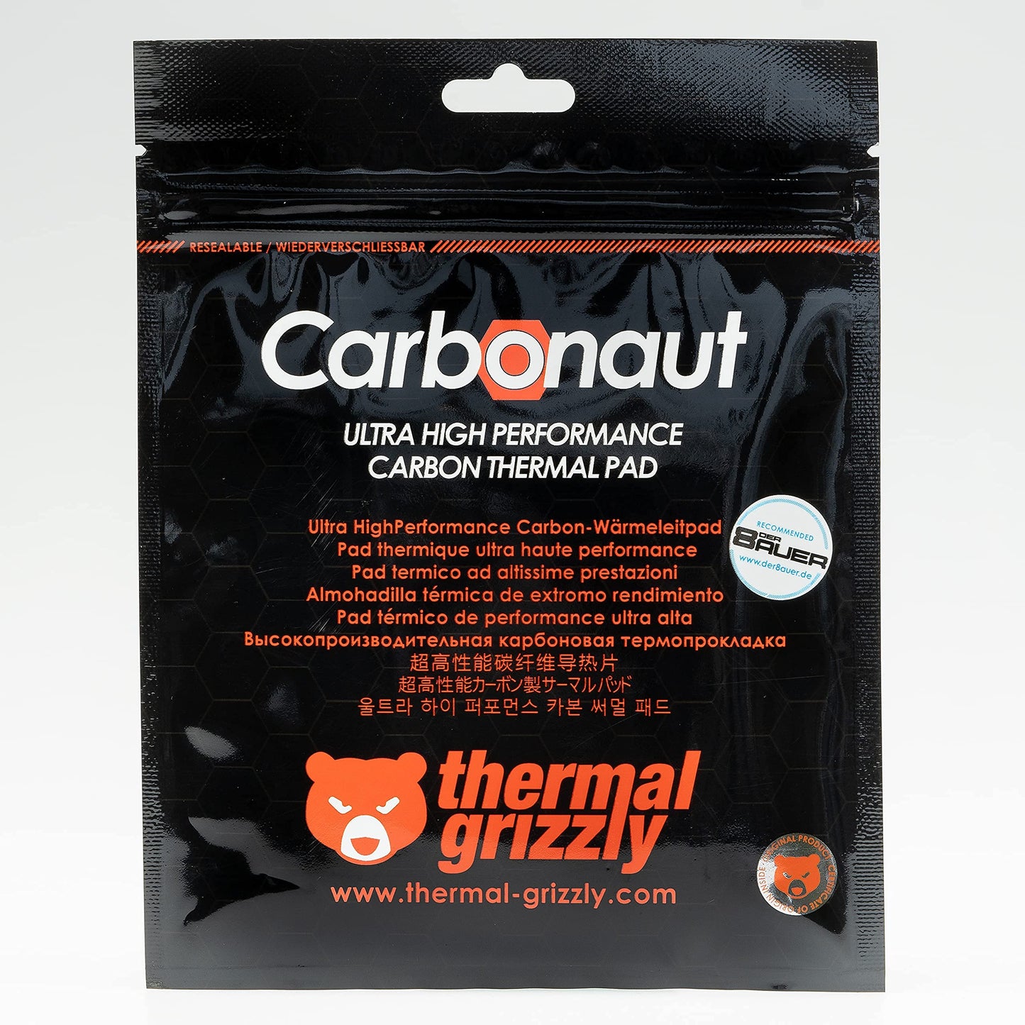 Thermal Grizzly - Carbonaut (38x38x0,2mm) - for Intel/AMD CPUs - Carbon Thermal Pad for Maximum Thermal Conductivity - Reusable and Adaptable Surface CPU/GPU/PS4/PS5/Xbox